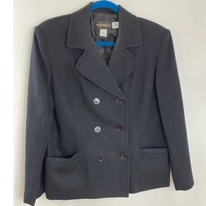 Requirements Fully Lined Black Blazer  Vintage 100% Pure Wool Size: 12